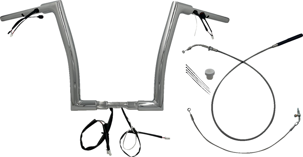 FAT BAGGERS INC. 1-1/2" EZ Install Flat Top Handlebar - 14" - Chrome 649914 — image 1