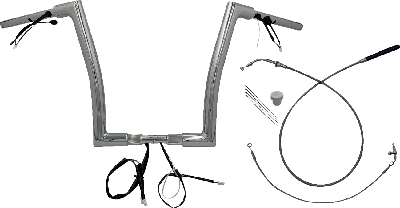 FAT BAGGERS INC. 1-1/2" EZ Install Flat Top Handlebar - 14" - Chrome 649914 — image 1