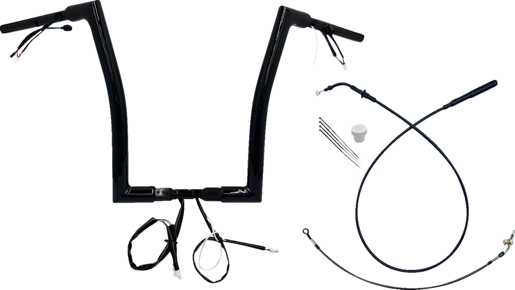 FAT BAGGERS INC. 1-1/2" EZ Install Flat Top Handlebar - 16" - Black 649916-B — image 1