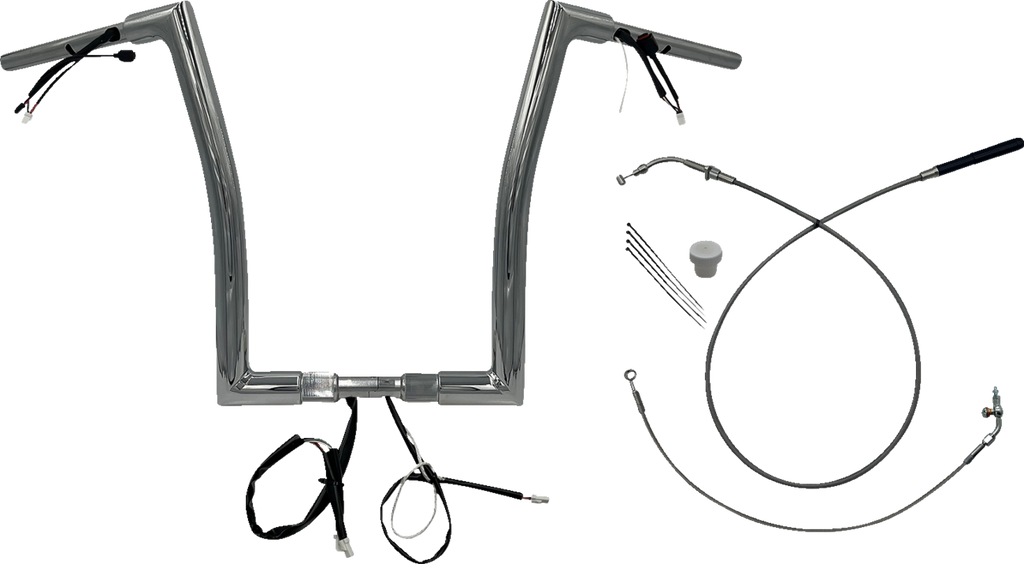 FAT BAGGERS INC. 1-1/2" EZ Install Flat Top Handlebar - 16" - Chrome 649916 — image 1