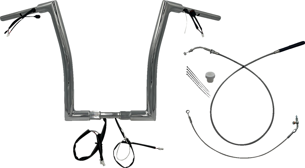 FAT BAGGERS INC. 1-1/2" EZ Install Flat Top Handlebar - 16" - Chrome 649916 — image 1