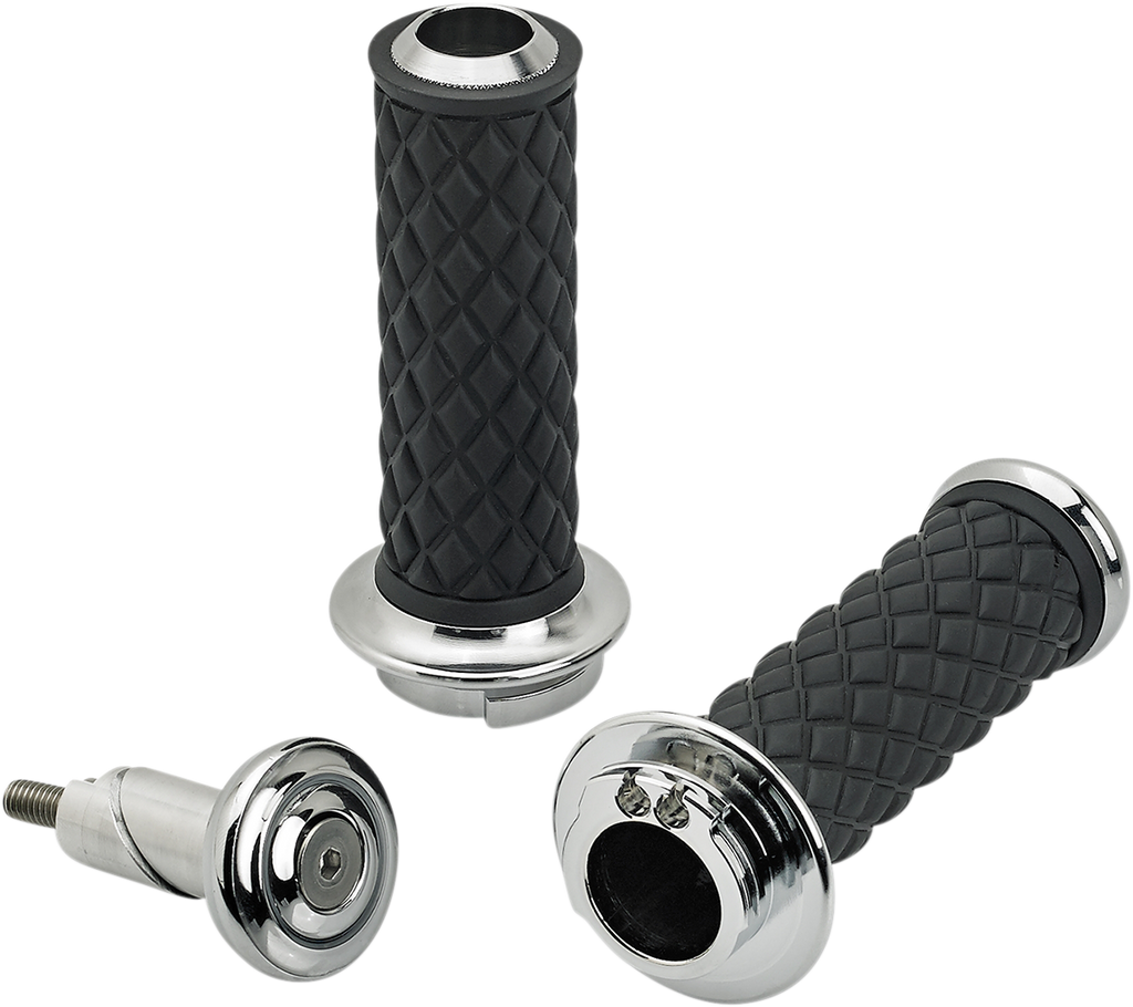 BILTWELL Alumicore Grips - Dual Cable - Chrome 6604-105-01 — image 1