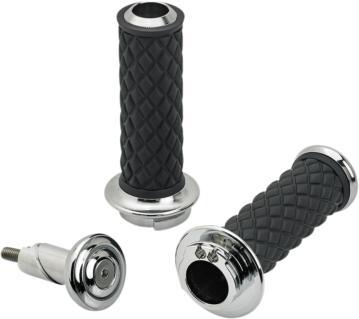 BILTWELL Alumicore Grips - Dual Cable - Chrome 6604-105-01 — image 1