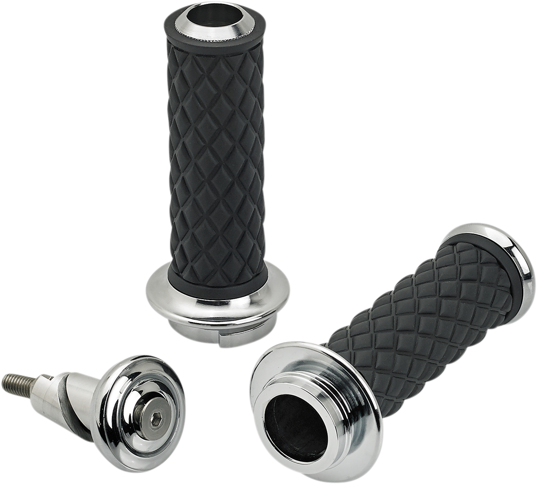 BILTWELL Alumicore Grips - TBW - Chrome 6605-105-01 — image 1