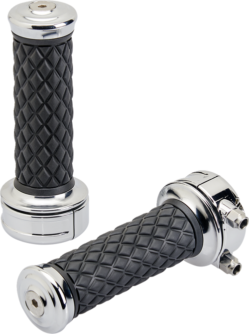 BILTWELL Alumicore Grips - Custom - Chrome 6606-105-01 — image 1
