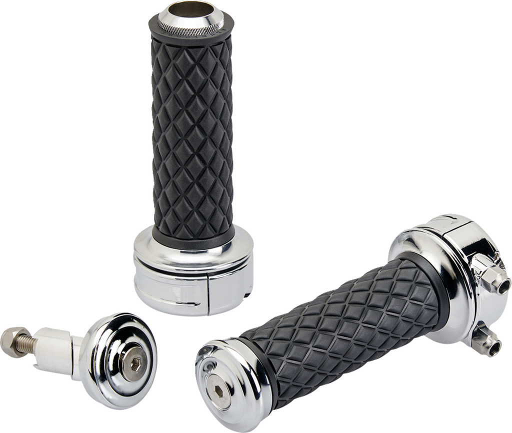 BILTWELL Alumicore Grips - Custom - Chrome 6606-105-01 — image 2