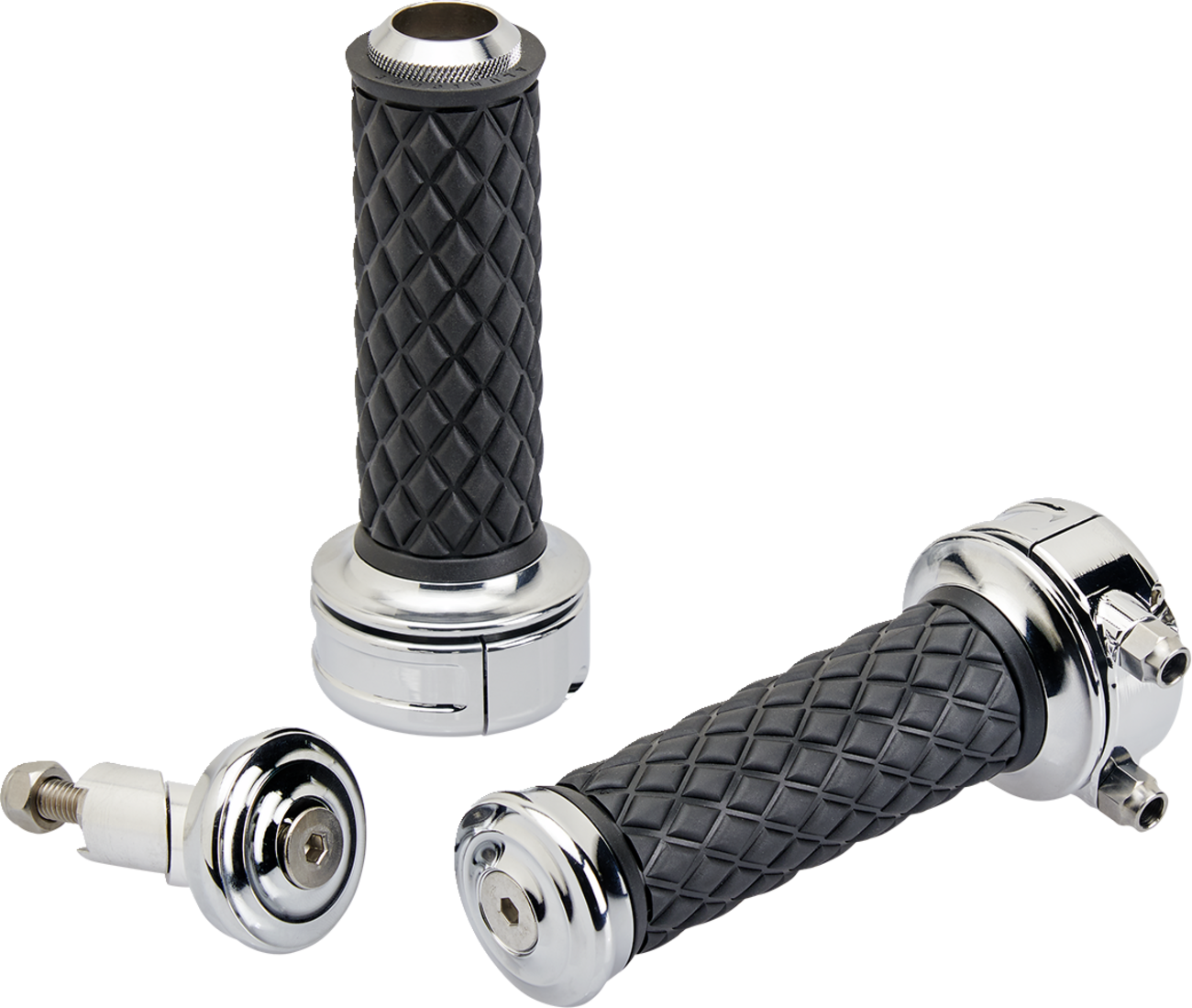 BILTWELL Alumicore Grips - Custom - Chrome 6606-105-01 — image 2