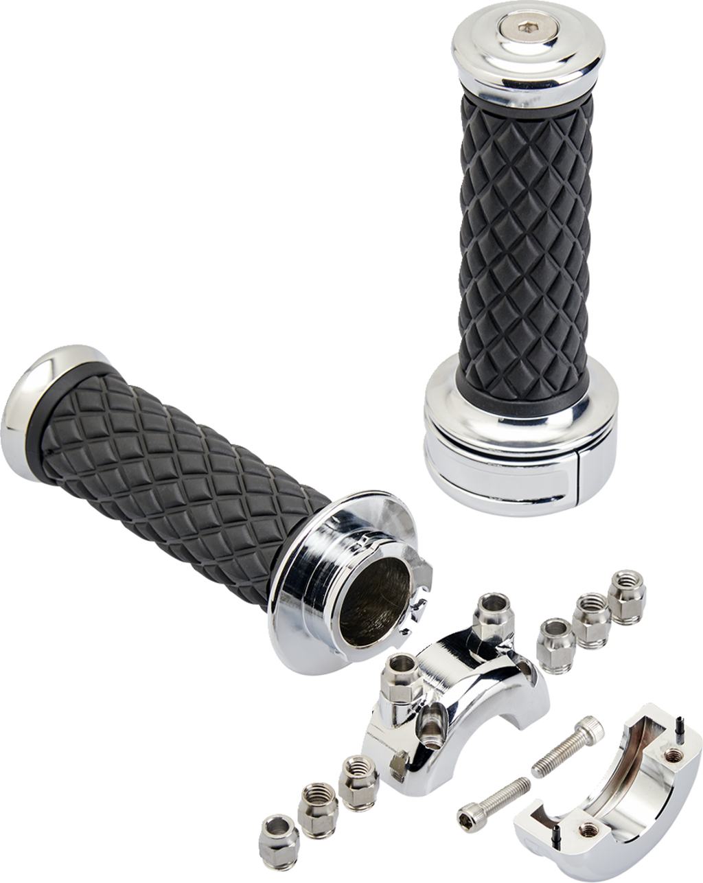 BILTWELL Alumicore Grips - Custom - Chrome 6606-105-01 — image 3