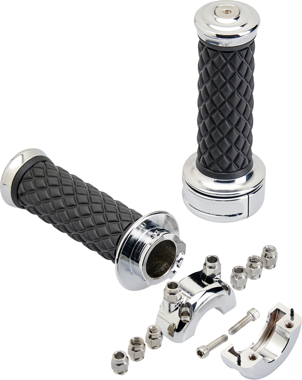 BILTWELL Alumicore Grips - Custom - Chrome 6606-105-01 — image 3