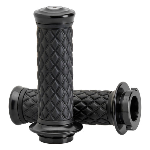 Biltwell 1 in. AlumiCore TBW Grip Set for H-D Internal Vibe-Isolator Bars - Black - 6608-201-01 — image 1