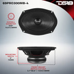 DS18 69PRO300MB-4 6x9” Water-Resistant Mid-Bass Loudspeaker | 150W RMS 4-Ohm — image 8