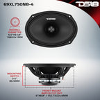 DS18 69XL750NB-4 6x9" Midrange Loudspeaker with Neodymium Rings and Aluminum Bullet | 375 Watts RMS 4-Ohm — image 7