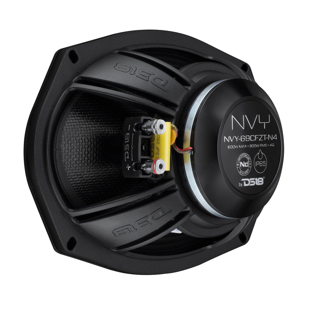 DS18 NVY-69CFZT-N4 6x9” 2-Way Coaxial Loudspeaker with Water-Resistant Carbon Fiber Cone, 1” Bullet Tweeter, Neodymium Magnet | 300W RMS 4-Ohm — image 4