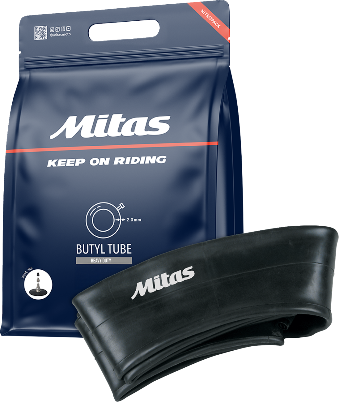 MITAS Inner Tube - Heavy-Duty - 10" - TR-4 - Center Metal Valve 70001314 — image 3