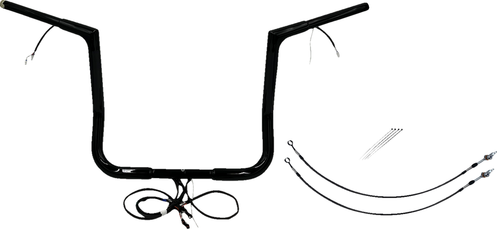 FAT BAGGERS INC. EZ Install Wired 1-1/4" Flat Top Handlebar Kit - 14" - Black 701214-B — image 1