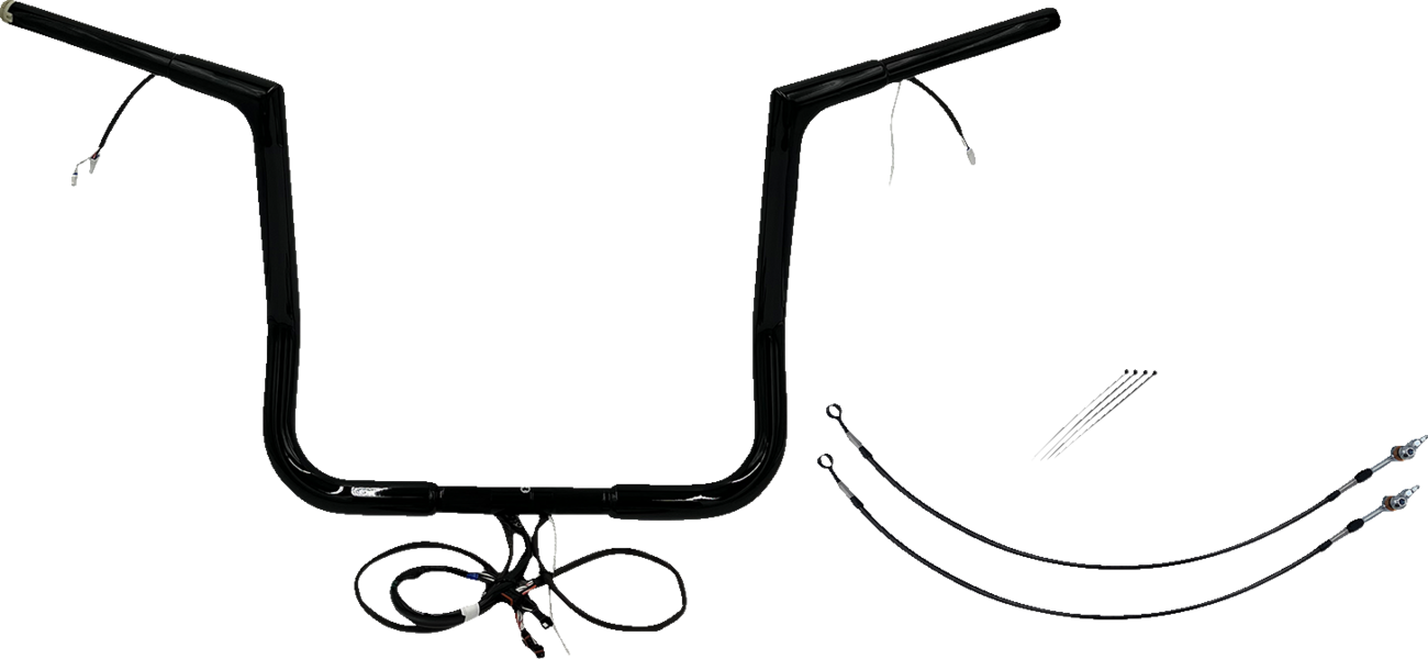 FAT BAGGERS INC. EZ Install Wired 1-1/4" Flat Top Handlebar Kit - 14" - Black 701214-B — image 1