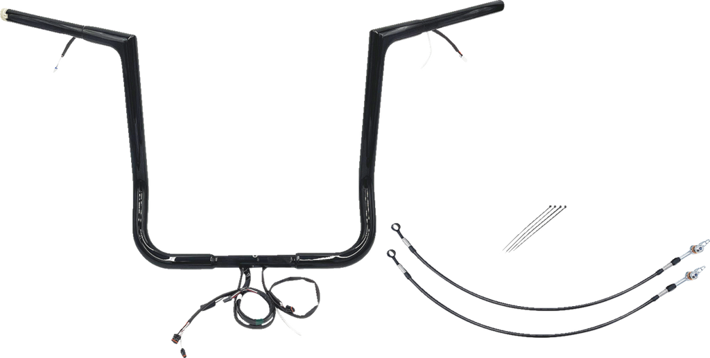 FAT BAGGERS INC. EZ Install Wired 1-1/4" Flat Top Handlebar Kit - 16" - Black 701216-B — image 1