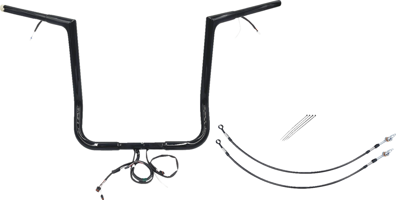 FAT BAGGERS INC. EZ Install Wired 1-1/4" Flat Top Handlebar Kit - 16" - Black 701216-B — image 1