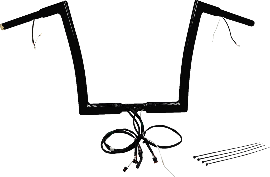 FAT BAGGERS INC. EZ Install Wired 1-1/4" Flat Top Handlebar Kit - 12" - Black 701912-B — image 1