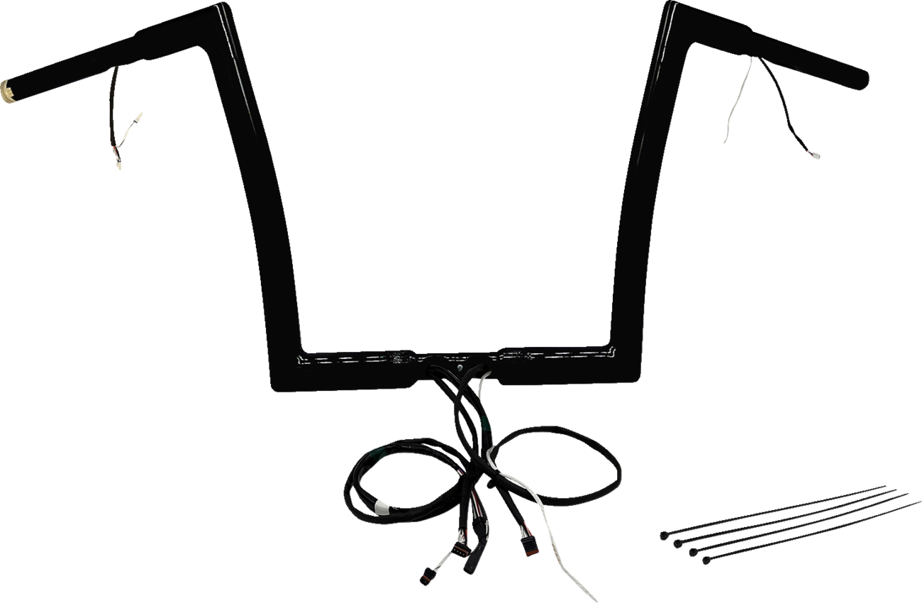 FAT BAGGERS INC. EZ Install Wired 1-1/4" Flat Top Handlebar Kit - 12" - Black 701912-B — image 1