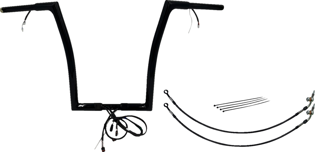 FAT BAGGERS INC. EZ Install Wired 1-1/4" Flat Top Handlebar Kit - 16" - Black 701916-B — image 1