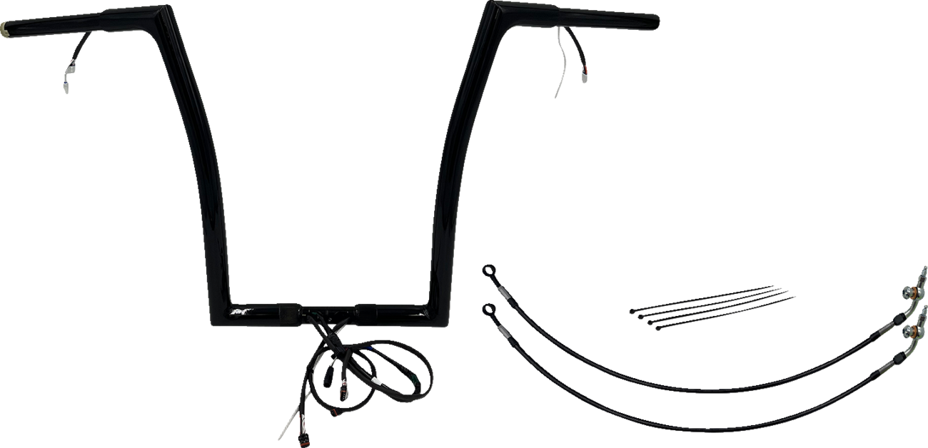 FAT BAGGERS INC. EZ Install Wired 1-1/4" Flat Top Handlebar Kit - 16" - Black 701916-B — image 1