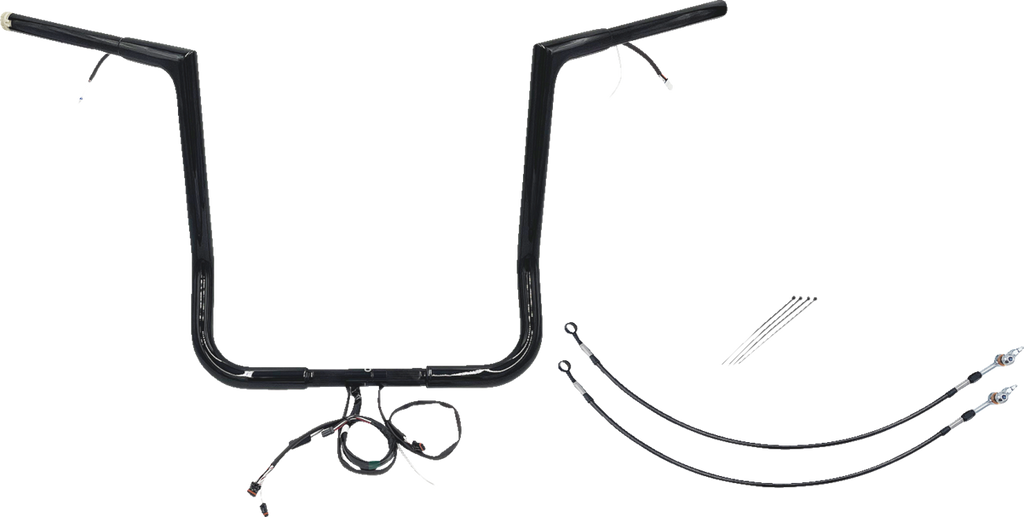 FAT BAGGERS INC. EZ Install Wired 1-1/4" Flat Top Handlebar Kit - 16" - Black 702216-B — image 1