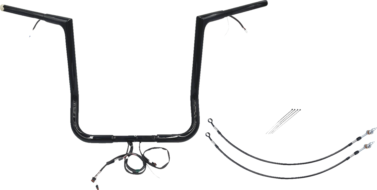 FAT BAGGERS INC. EZ Install Wired 1-1/4" Flat Top Handlebar Kit - 16" - Black 702216-B — image 1