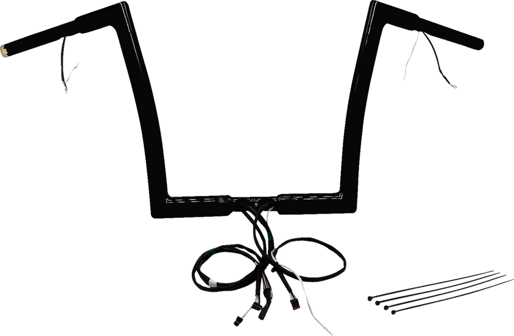 FAT BAGGERS INC. EZ Install Wired 1-1/4" Flat Top Handlebar Kit - 12" - Black 702912-B — image 1