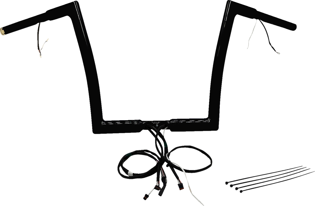 FAT BAGGERS INC. EZ Install Wired 1-1/4" Flat Top Handlebar Kit - 12" - Black 702912-B — image 1