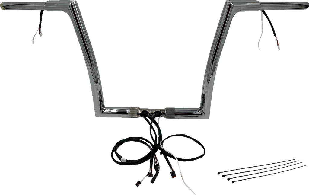 FAT BAGGERS INC. EZ Install Wired 1-1/4" Flat Top Handlebar Kit - 12" - Chrome 702912 — image 1