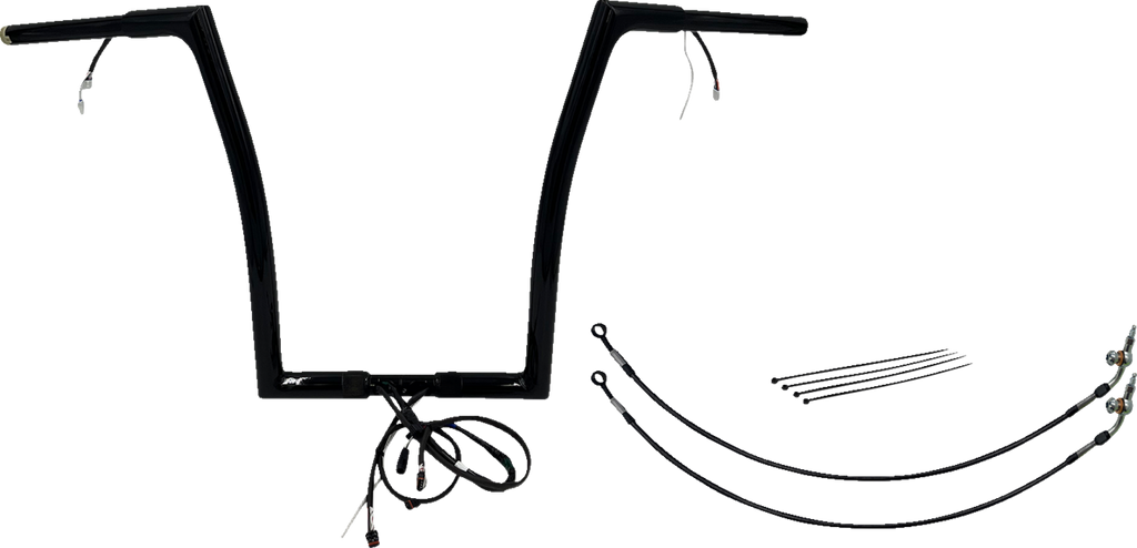 FAT BAGGERS INC. EZ Install Wired 1-1/4" Flat Top Handlebar Kit - 16" - Black 702916-B — image 1