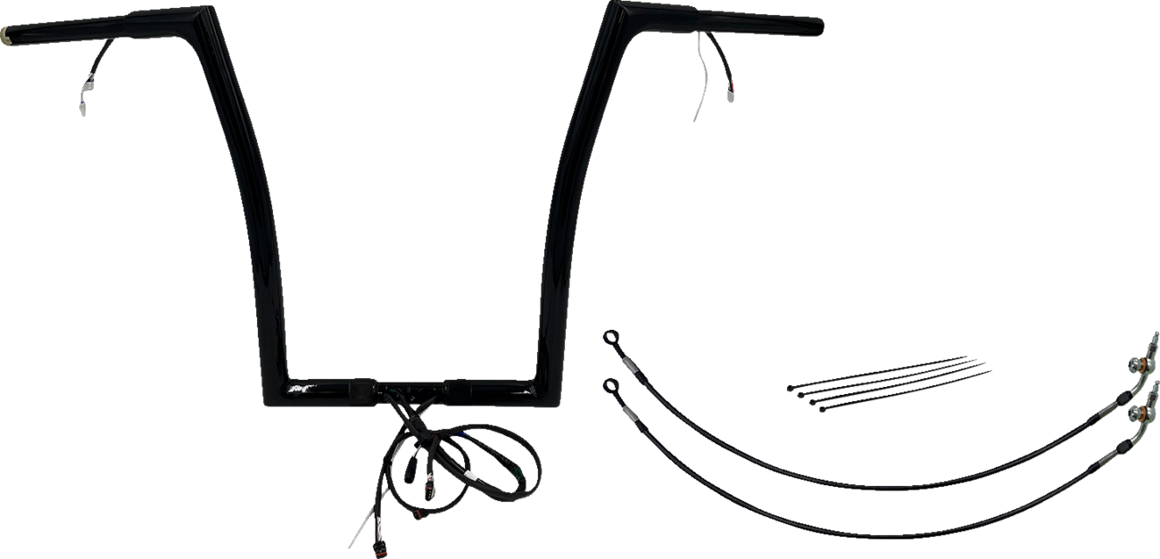 FAT BAGGERS INC. EZ Install Wired 1-1/4" Flat Top Handlebar Kit - 16" - Black 702916-B — image 1
