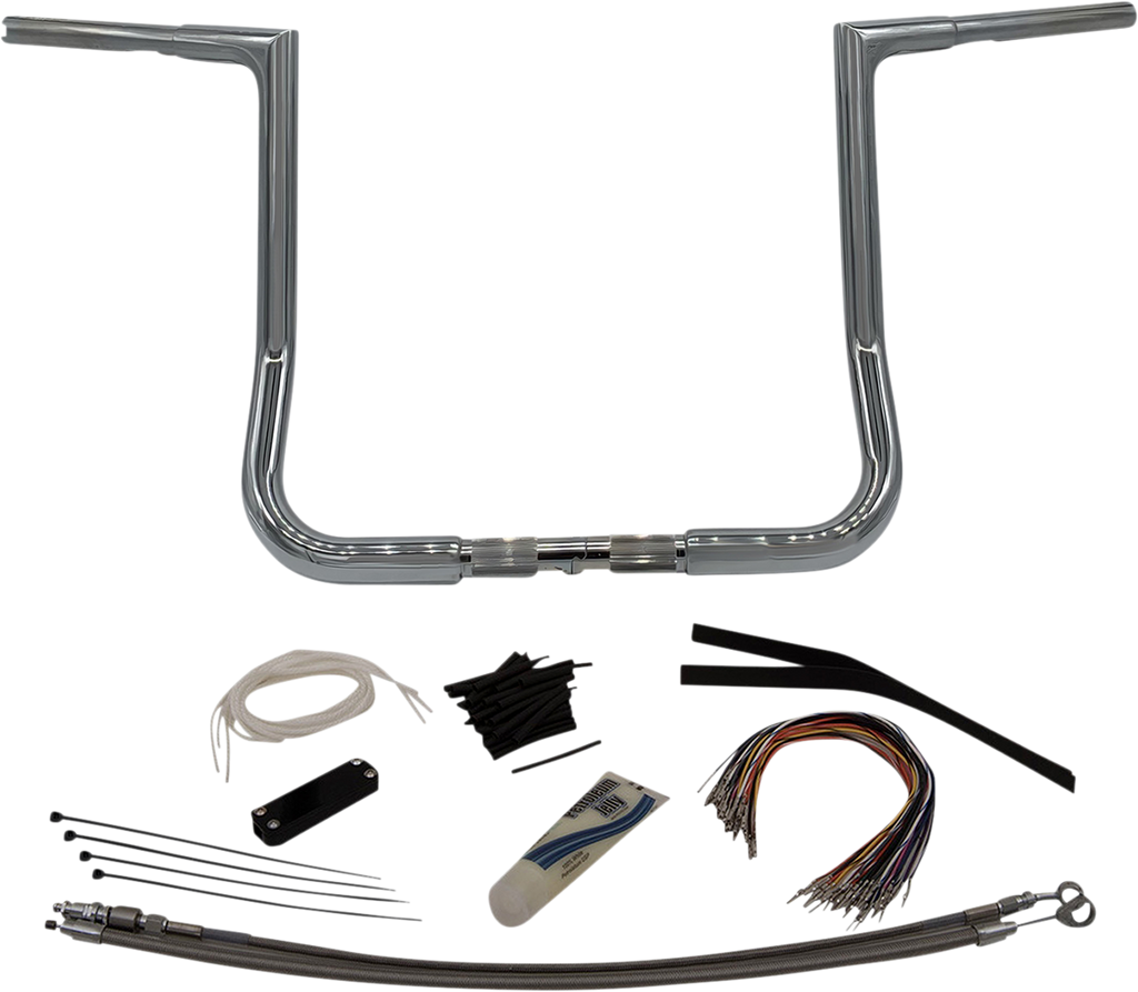 FAT BAGGERS INC. 1-1/4" EZ Install Flat Top Handlebar Kit - 14" - Chrome 709114 — image 1