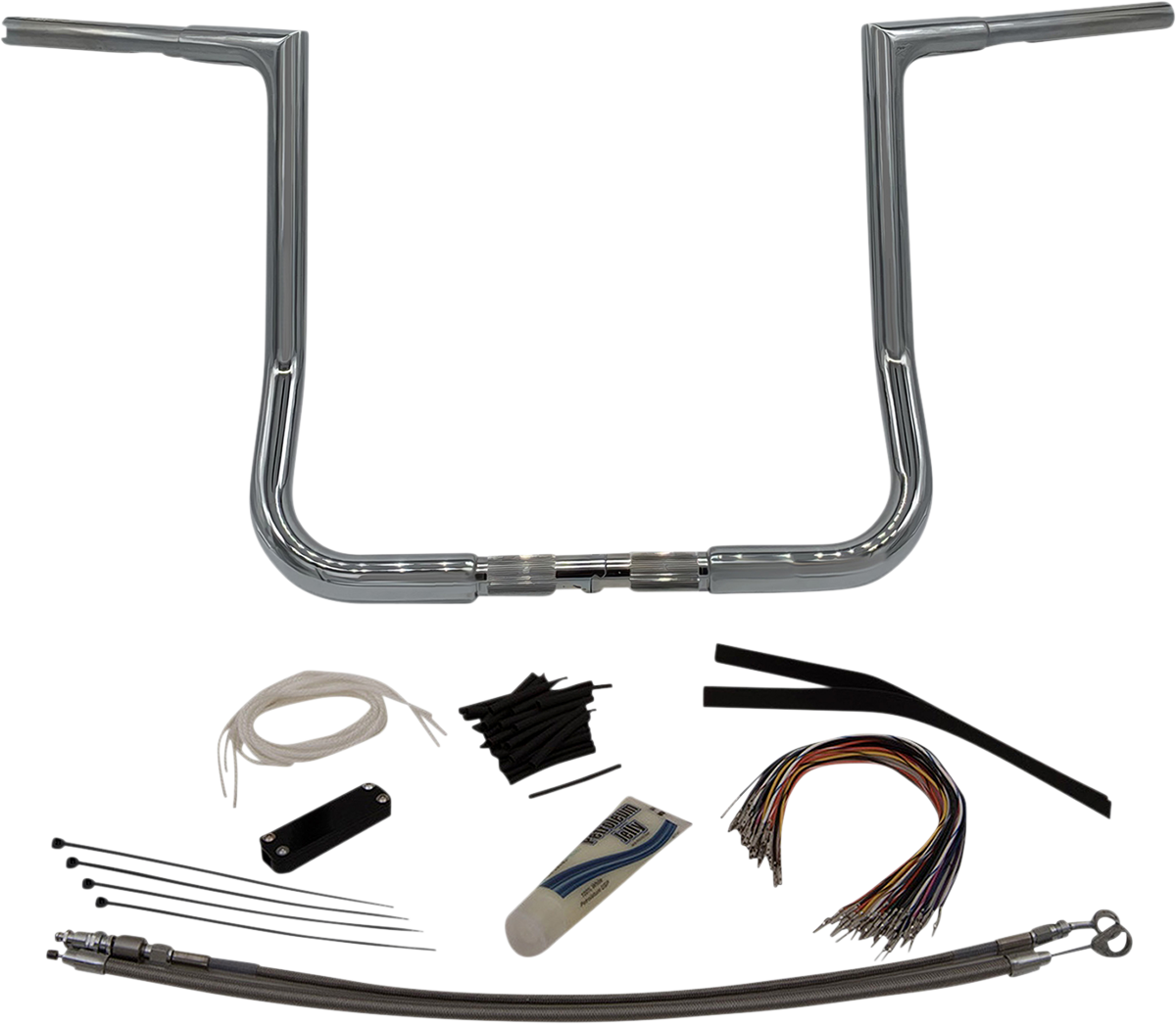 FAT BAGGERS INC. 1-1/4" EZ Install Flat Top Handlebar Kit - 14" - Chrome 709114 — image 1