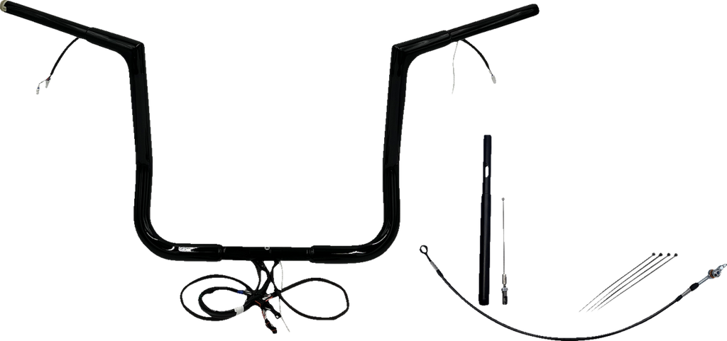 FAT BAGGERS INC. EZ Install Wired 1-1/4" Flat Top Handlebar Kit - 14" - Black 712014-B — image 1