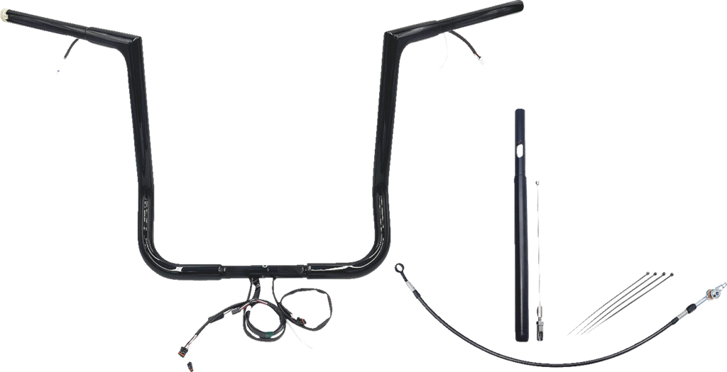 FAT BAGGERS INC. EZ Install Wired 1-1/4" Flat Top Handlebar Kit - 16" - Black 712016-B — image 1