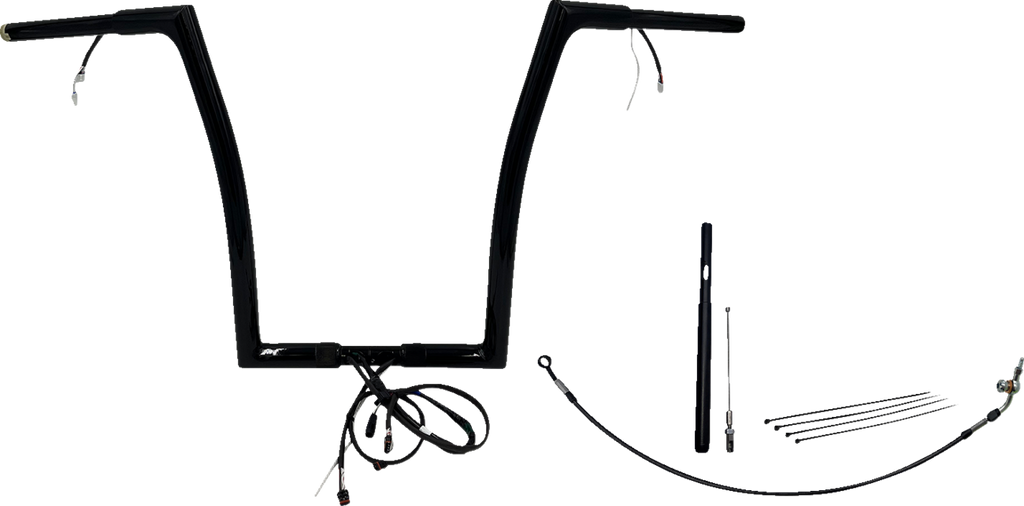 FAT BAGGERS INC. EZ Install Wired 1-1/4" Flat Top Handlebar Kit - 16" - Black 712916-B — image 1