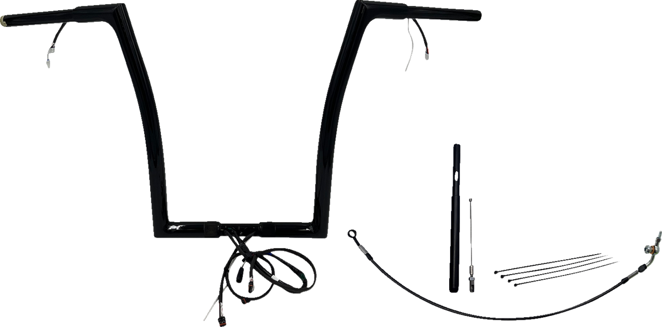 FAT BAGGERS INC. EZ Install Wired 1-1/4" Flat Top Handlebar Kit - 16" - Black 712916-B — image 1