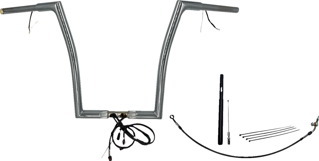 FAT BAGGERS INC. EZ Install Wired 1-1/4" Flat Top Handlebar Kit - 16" - Chrome 712916 — image 1