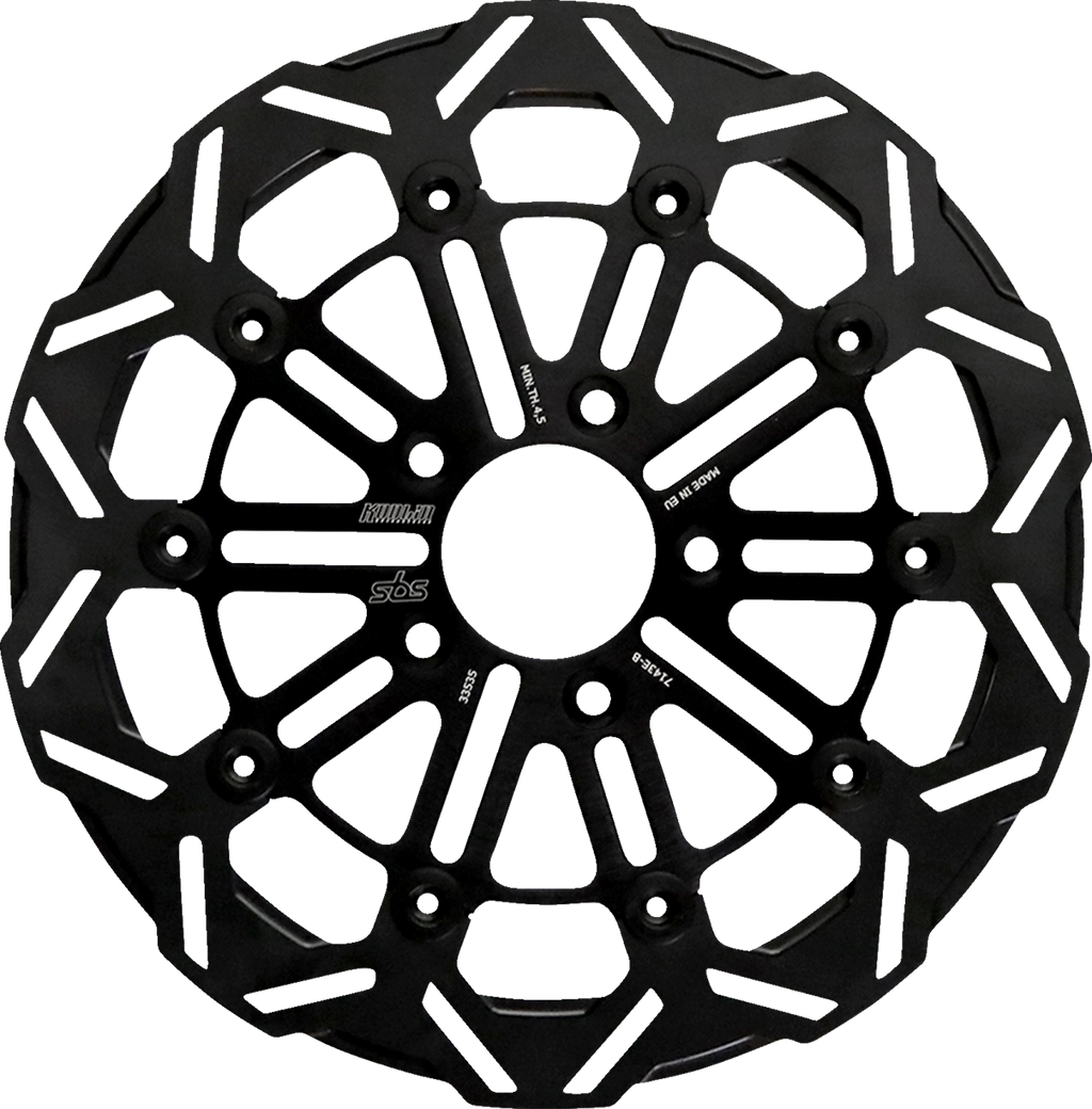 SBS Design "D" 10-Spoke Floating Brake Rotor 7143E-B — image 1