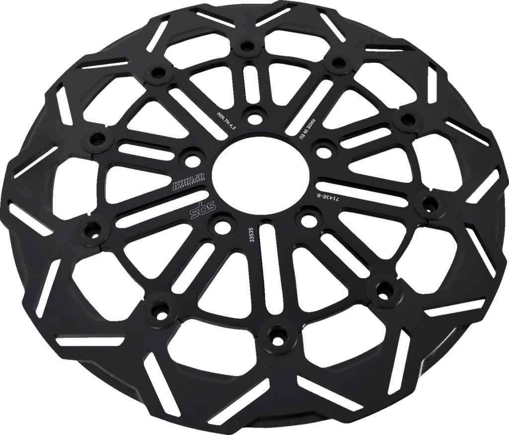 SBS Design "D" 10-Spoke Floating Brake Rotor 7143E-B — image 3