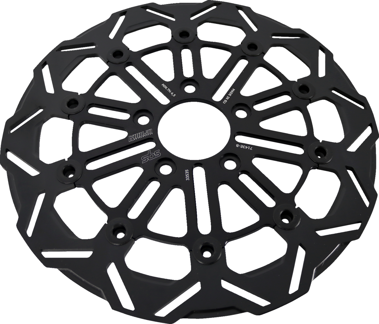 SBS Design "D" 10-Spoke Floating Brake Rotor 7143E-B — image 3