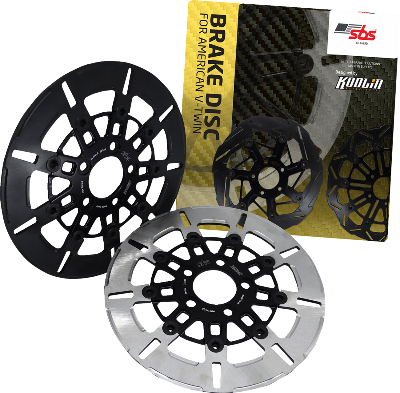 SBS Design "C" Straight 9-Spoke Brake Rotor 7145C-B — image 3