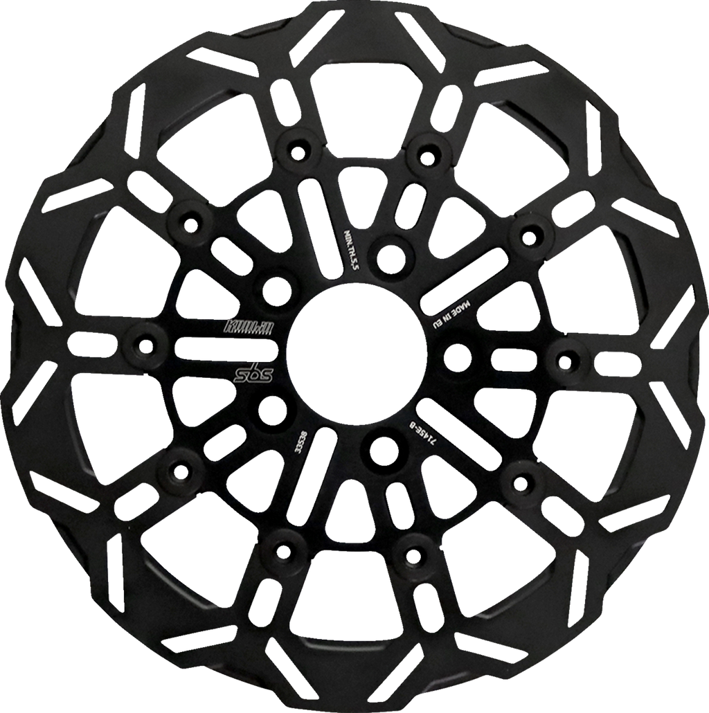 SBS Design "D" 10-Spoke Floating Brake Rotor 7145E-B — image 1