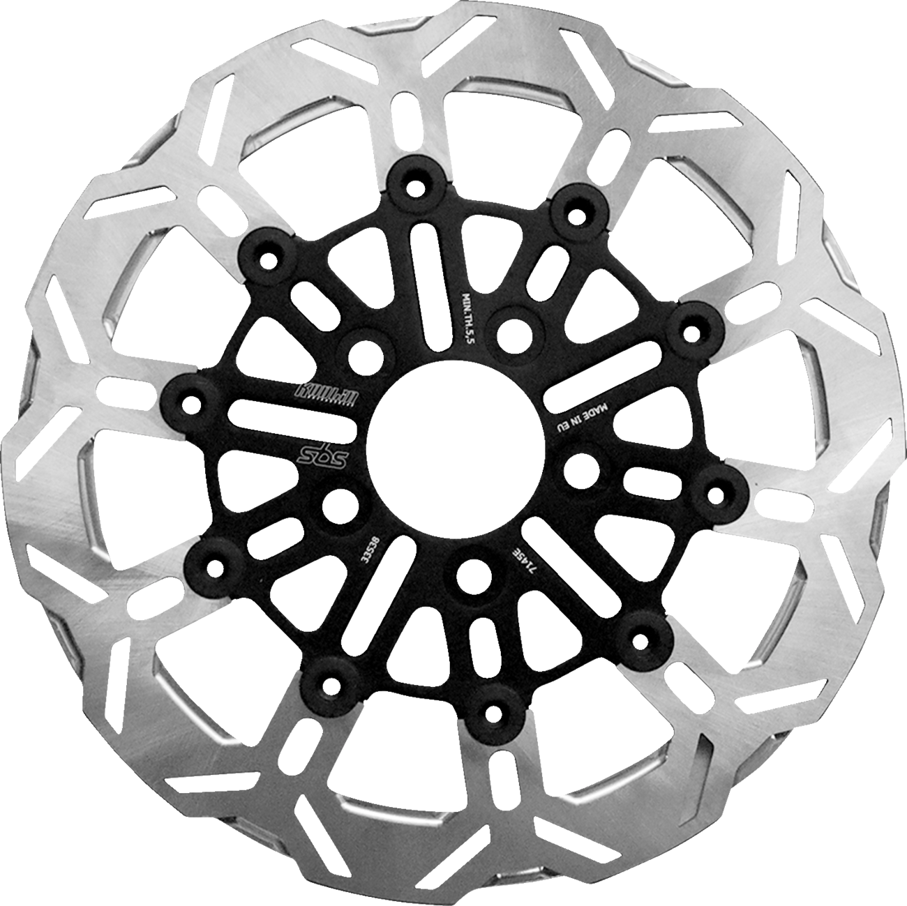SBS Design "D" 10-Spoke Floating Brake Rotor 7145E — image 1