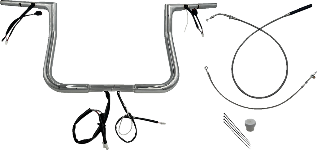 FAT BAGGERS INC. 1-1/4" EZ Install Flat Top Handlebar - 11" - Chrome 749011 — image 1