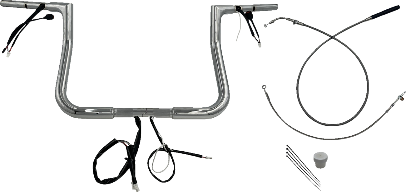 FAT BAGGERS INC. 1-1/4" EZ Install Flat Top Handlebar - 11" - Chrome 749011 — image 1