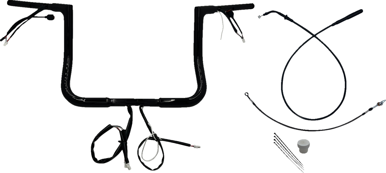 FAT BAGGERS INC. 1-1/4" EZ Install Flat Top Handlebar - 12" - Black 749012-B — image 1