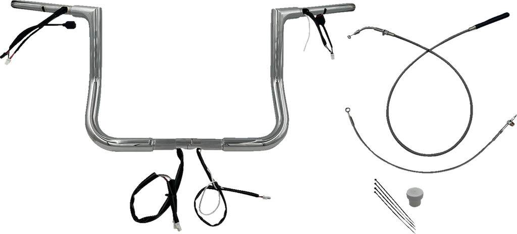 FAT BAGGERS INC. 1-1/4" EZ Install Flat Top Handlebar - 12" - Chrome 749012 — image 1